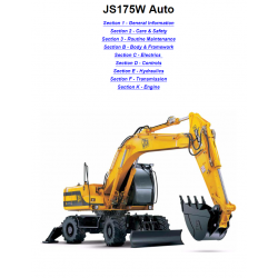 JCB instrukcje napraw + schematy + DTR: JCB Koparki ​​​​​​​ od 2001r. do 2006r. JS175W Auto instrukcja naprawy